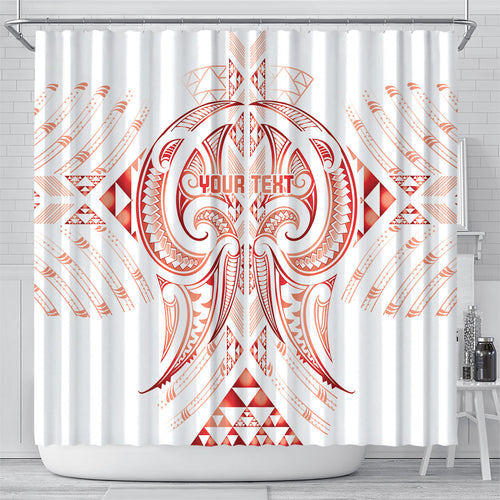 Maori Rugby Custom Ngaru Mangopare Shower Curtain Whero Niho Taniwha Motif
