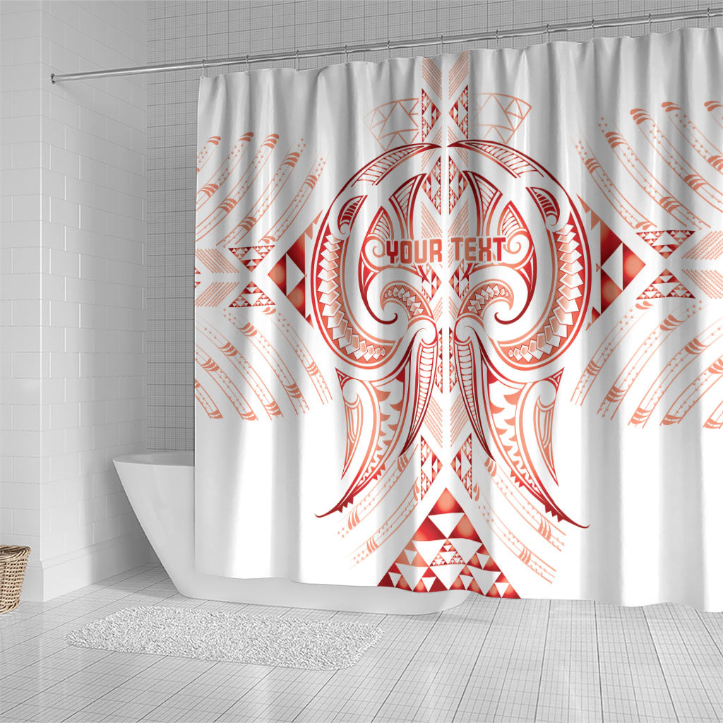 Maori Rugby Custom Ngaru Mangopare Shower Curtain Whero Niho Taniwha Motif