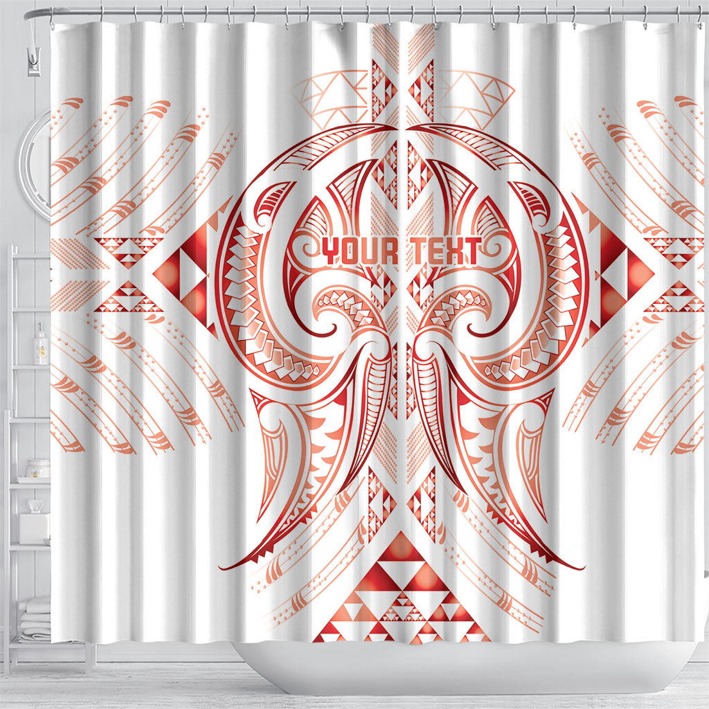 Maori Rugby Custom Ngaru Mangopare Shower Curtain Whero Niho Taniwha Motif