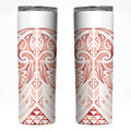 Maori Rugby Custom Ngaru Mangopare Skinny Tumbler Whero Niho Taniwha Motif