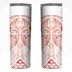 Maori Rugby Custom Ngaru Mangopare Skinny Tumbler Whero Niho Taniwha Motif