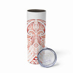 Maori Rugby Custom Ngaru Mangopare Skinny Tumbler Whero Niho Taniwha Motif
