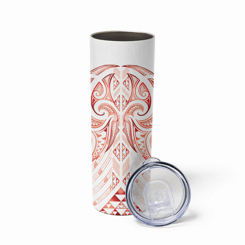 Maori Rugby Custom Ngaru Mangopare Skinny Tumbler Whero Niho Taniwha Motif