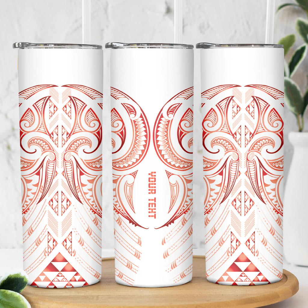 Maori Rugby Custom Ngaru Mangopare Skinny Tumbler Whero Niho Taniwha Motif