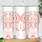 Maori Rugby Custom Ngaru Mangopare Skinny Tumbler Whero Niho Taniwha Motif