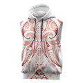 Maori Rugby Custom Ngaru Mangopare Sleeveless Hoodie Whero Niho Taniwha Motif