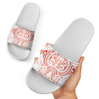Maori Rugby Custom Ngaru Mangopare Slide Sandals Whero Niho Taniwha Motif