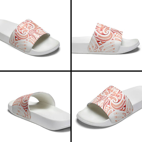 Maori Rugby Custom Ngaru Mangopare Slide Sandals Whero Niho Taniwha Motif