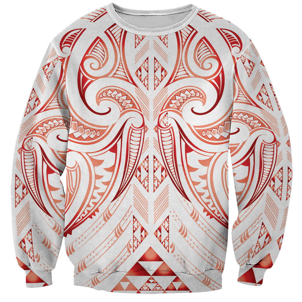 Maori Rugby Custom Ngaru Mangopare Sweatshirt Whero Niho Taniwha Motif