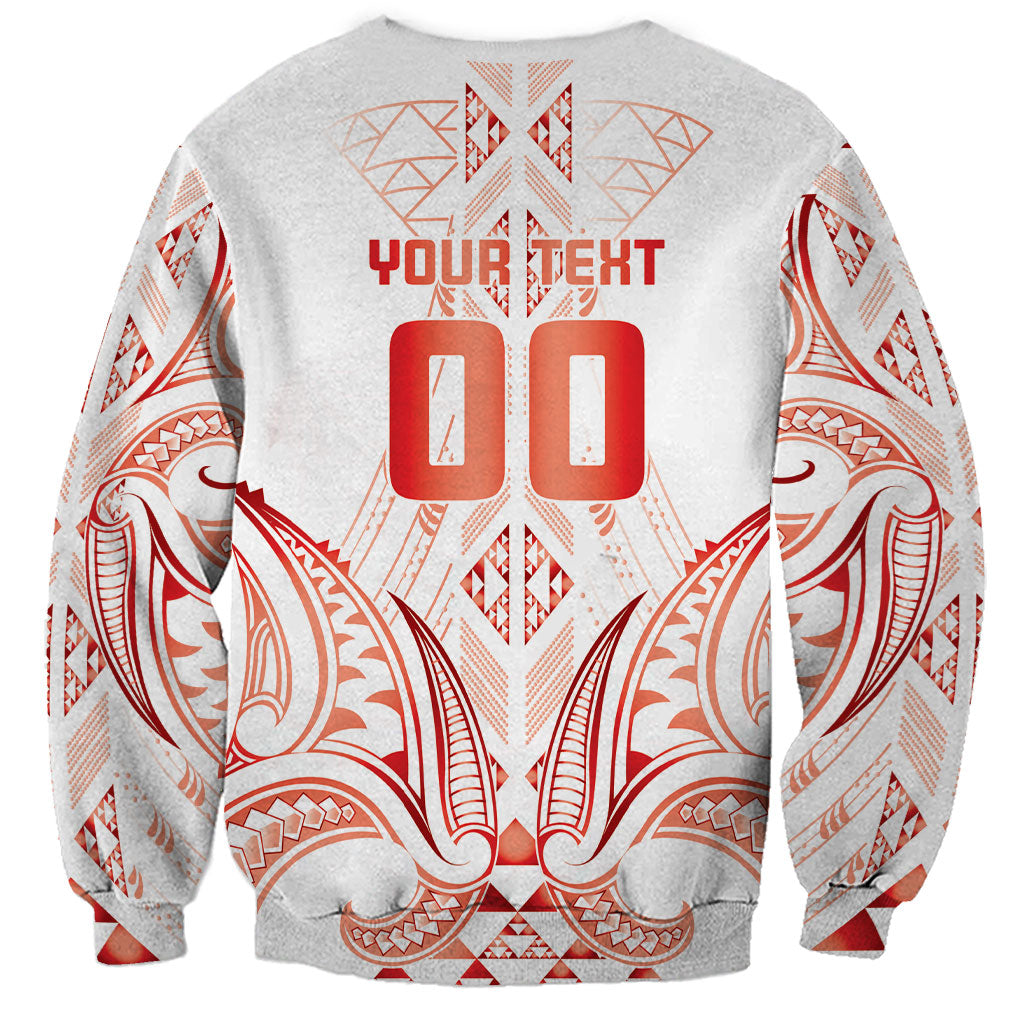 Maori Rugby Custom Ngaru Mangopare Sweatshirt Whero Niho Taniwha Motif