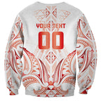 Maori Rugby Custom Ngaru Mangopare Sweatshirt Whero Niho Taniwha Motif