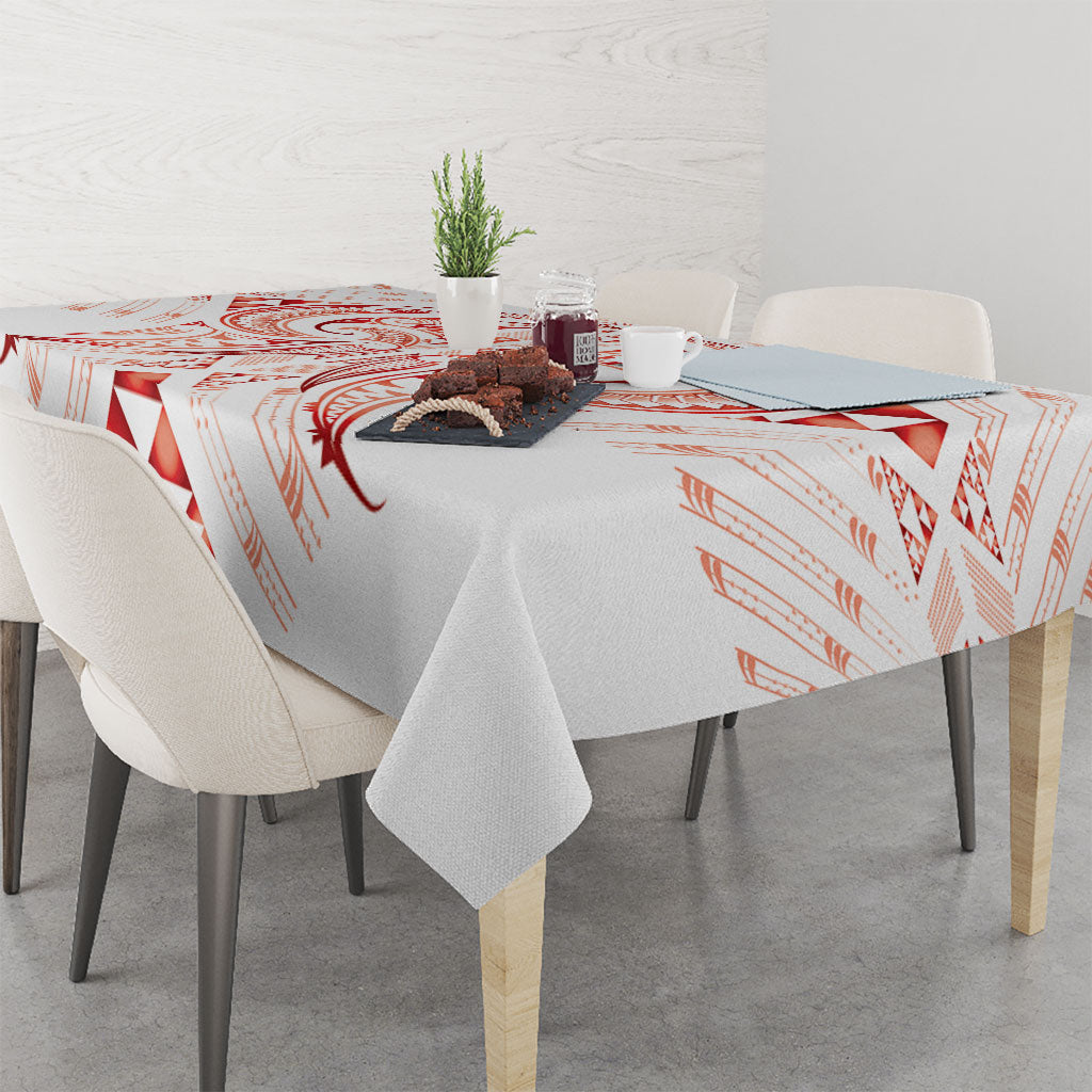 Maori Rugby Custom Ngaru Mangopare Tablecloth Whero Niho Taniwha Motif