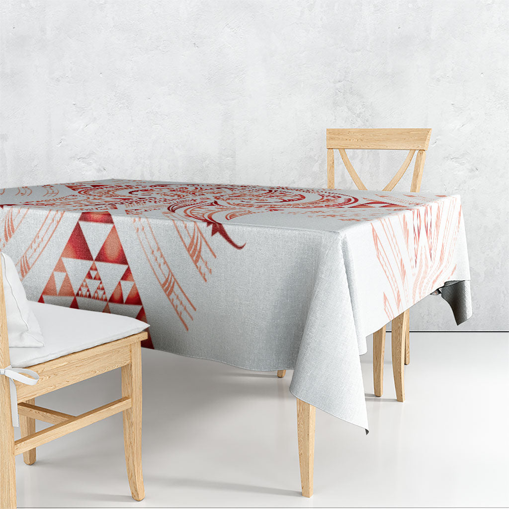 Maori Rugby Custom Ngaru Mangopare Tablecloth Whero Niho Taniwha Motif