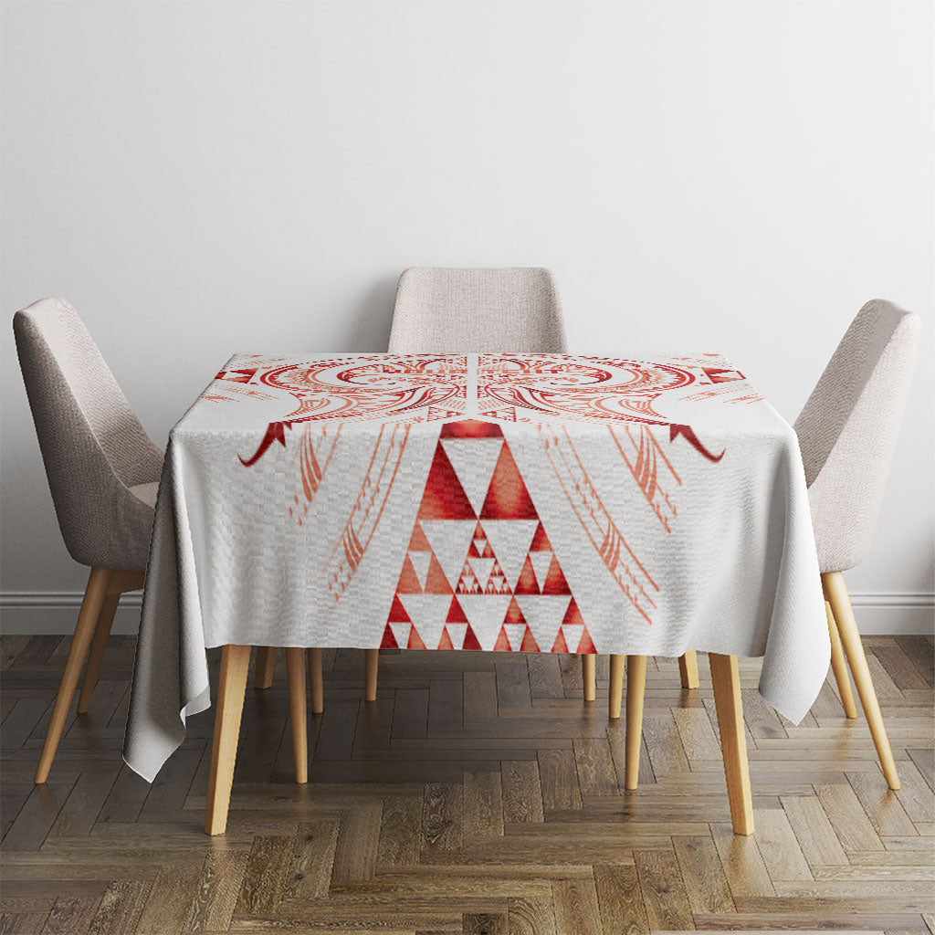 Maori Rugby Custom Ngaru Mangopare Tablecloth Whero Niho Taniwha Motif
