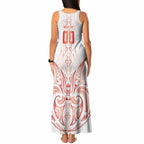 Maori Rugby Custom Ngaru Mangopare Tank Maxi Dress Whero Niho Taniwha Motif