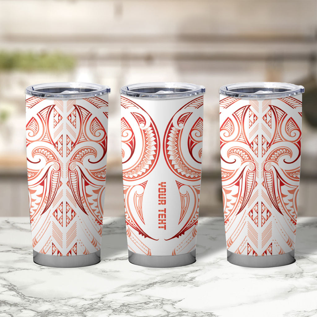Maori Rugby Custom Ngaru Mangopare Tumbler Cup Whero Niho Taniwha Motif