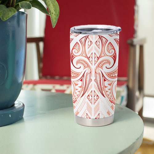 Maori Rugby Custom Ngaru Mangopare Tumbler Cup Whero Niho Taniwha Motif