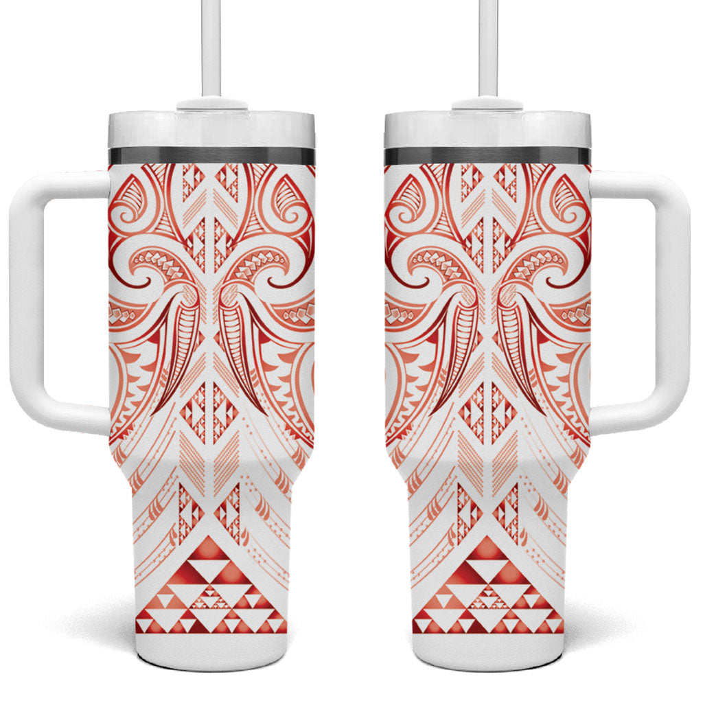 Maori Rugby Custom Ngaru Mangopare Tumbler With Handle Whero Niho Taniwha Motif