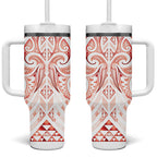 Maori Rugby Custom Ngaru Mangopare Tumbler With Handle Whero Niho Taniwha Motif