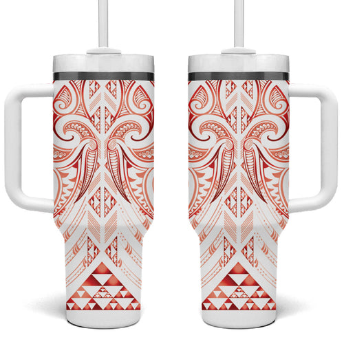 Maori Rugby Custom Ngaru Mangopare Tumbler With Handle Whero Niho Taniwha Motif