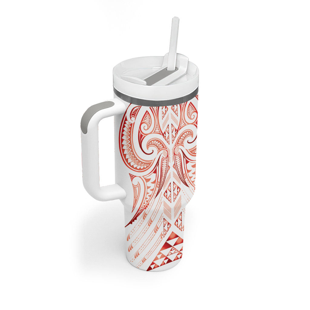 Maori Rugby Custom Ngaru Mangopare Tumbler With Handle Whero Niho Taniwha Motif