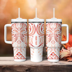 Maori Rugby Custom Ngaru Mangopare Tumbler With Handle Whero Niho Taniwha Motif