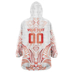 Maori Rugby Custom Ngaru Mangopare Wearable Blanket Hoodie Whero Niho Taniwha Motif