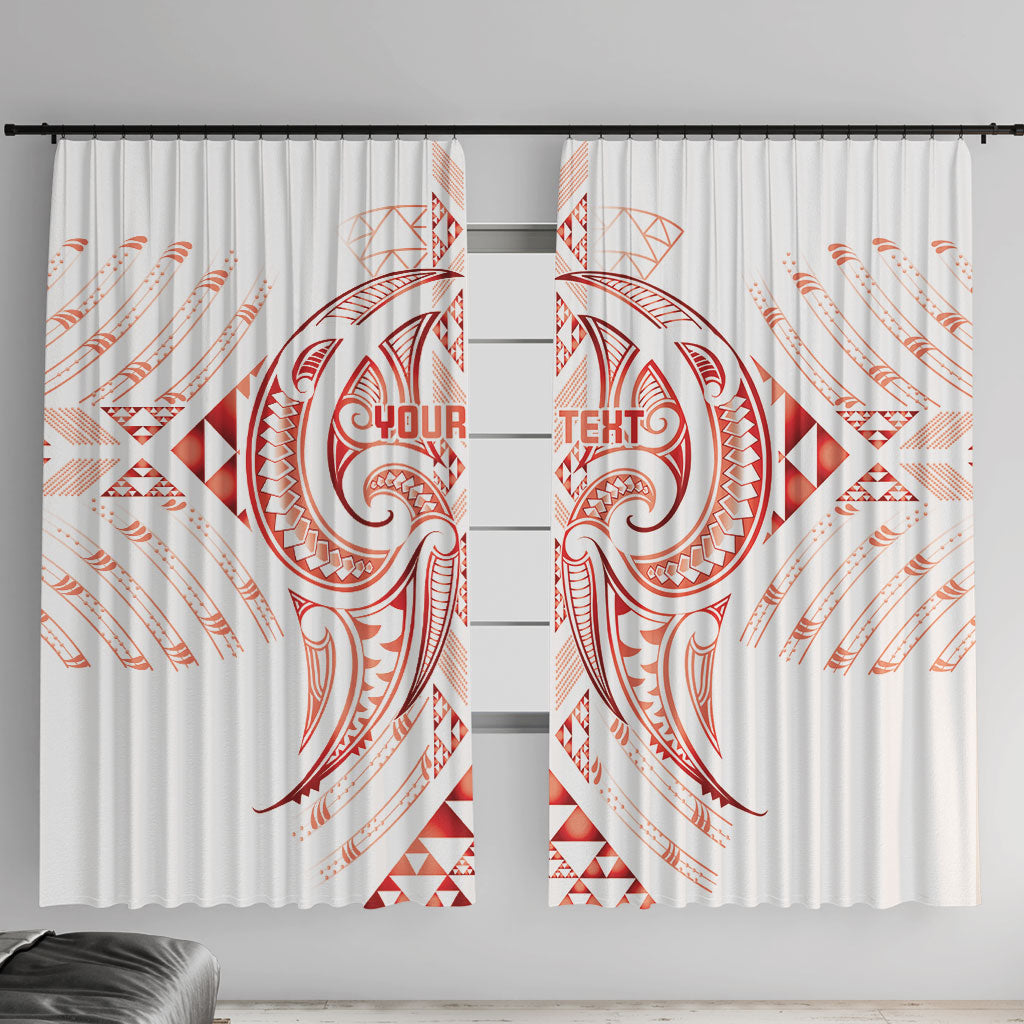 Maori Rugby Custom Ngaru Mangopare Window Curtain Whero Niho Taniwha Motif