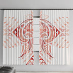 Maori Rugby Custom Ngaru Mangopare Window Curtain Whero Niho Taniwha Motif