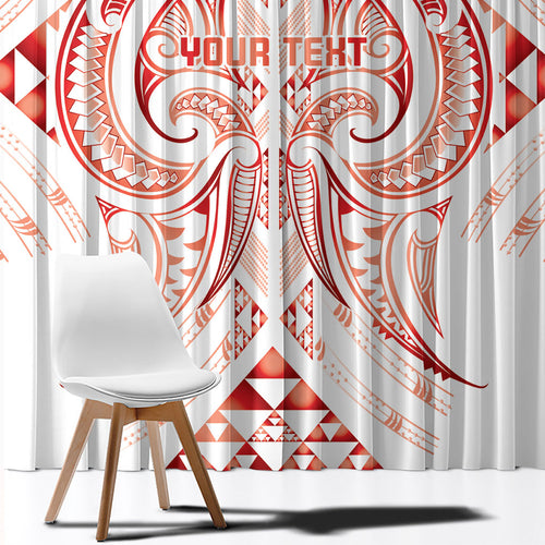 Maori Rugby Custom Ngaru Mangopare Window Curtain Whero Niho Taniwha Motif