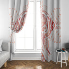 Maori Rugby Custom Ngaru Mangopare Window Curtain Whero Niho Taniwha Motif