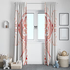 Maori Rugby Custom Ngaru Mangopare Window Curtain Whero Niho Taniwha Motif