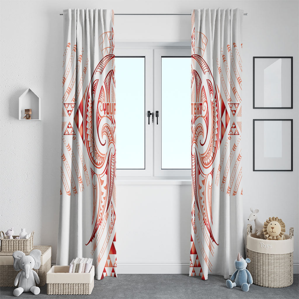 Maori Rugby Custom Ngaru Mangopare Window Curtain Whero Niho Taniwha Motif