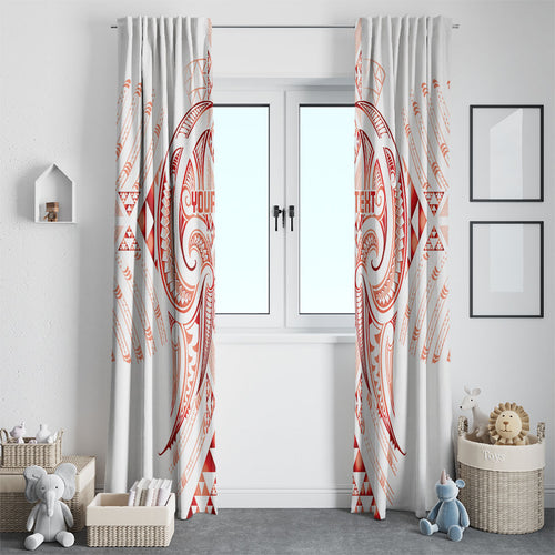Maori Rugby Custom Ngaru Mangopare Window Curtain Whero Niho Taniwha Motif