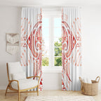 Maori Rugby Custom Ngaru Mangopare Window Curtain Whero Niho Taniwha Motif