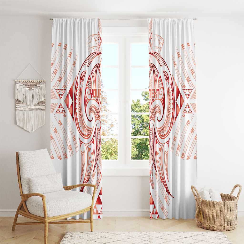 Maori Rugby Custom Ngaru Mangopare Window Curtain Whero Niho Taniwha Motif