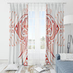 Maori Rugby Custom Ngaru Mangopare Window Curtain Whero Niho Taniwha Motif