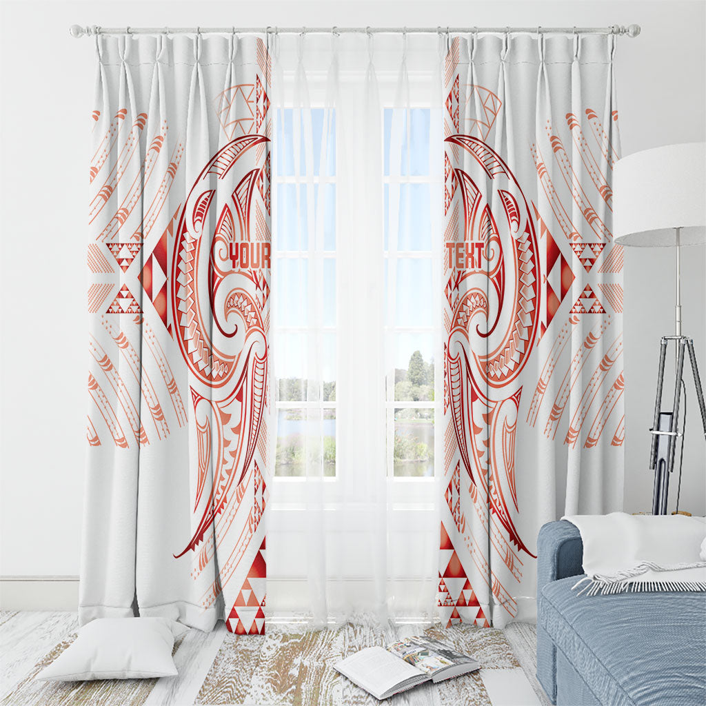 Maori Rugby Custom Ngaru Mangopare Window Curtain Whero Niho Taniwha Motif