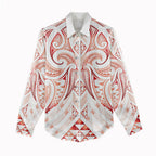 Maori Rugby Custom Ngaru Mangopare Women Casual Shirt Whero Niho Taniwha Motif