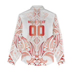 Maori Rugby Custom Ngaru Mangopare Women Casual Shirt Whero Niho Taniwha Motif