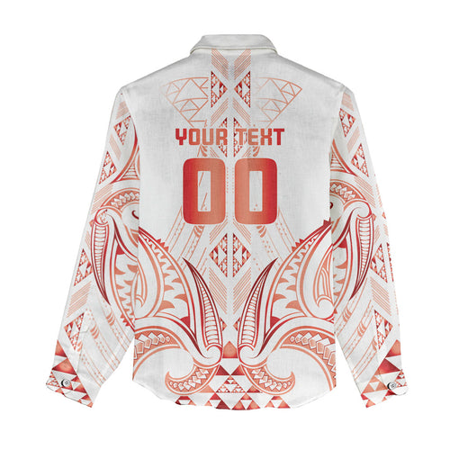 Maori Rugby Custom Ngaru Mangopare Women Casual Shirt Whero Niho Taniwha Motif