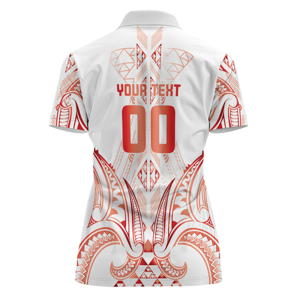 Maori Rugby Custom Ngaru Mangopare Women Polo Shirt Whero Niho Taniwha Motif