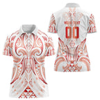 Maori Rugby Custom Ngaru Mangopare Women Polo Shirt Whero Niho Taniwha Motif