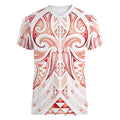 Maori Rugby Custom Ngaru Mangopare Women V-Neck T-Shirt Whero Niho Taniwha Motif