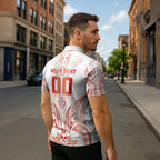 Maori Rugby Custom Ngaru Mangopare Zipper Polo Shirt Whero Niho Taniwha Motif