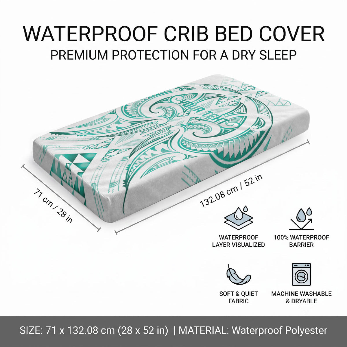 Maori Rugby Custom Ngaru Mangopare Baby Bed Cover Karikiorangi Taniwha Motif