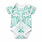 Maori Rugby Custom Ngaru Mangopare Baby Onesie Karikiorangi Taniwha Motif