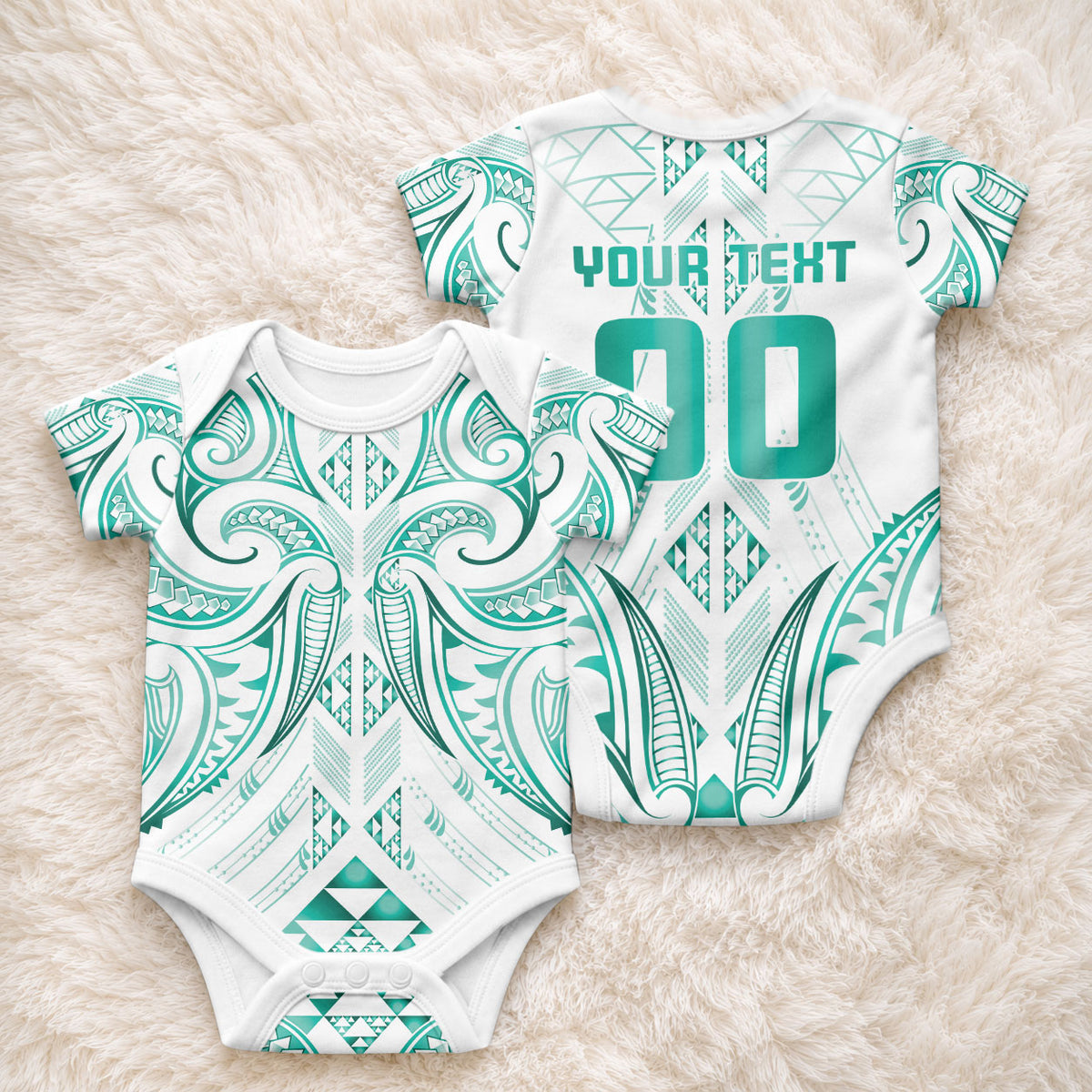 Maori Rugby Custom Ngaru Mangopare Baby Onesie Karikiorangi Taniwha Motif