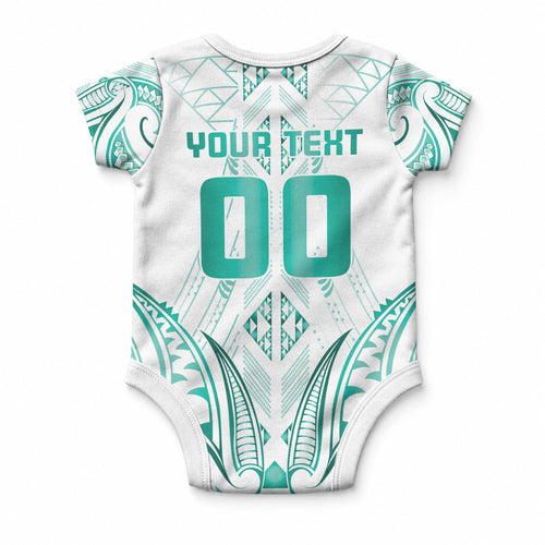 Maori Rugby Custom Ngaru Mangopare Baby Onesie Karikiorangi Taniwha Motif