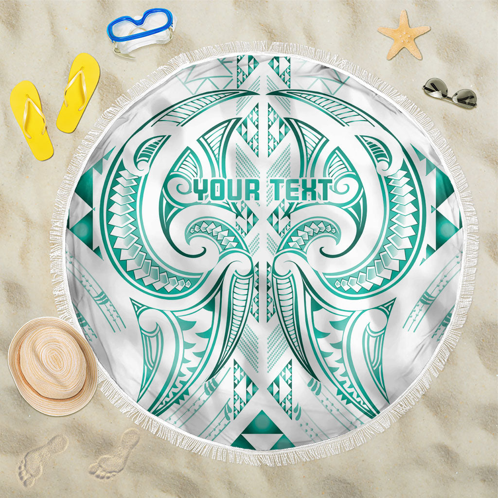 Maori Rugby Custom Ngaru Mangopare Beach Blanket Karikiorangi Taniwha Motif